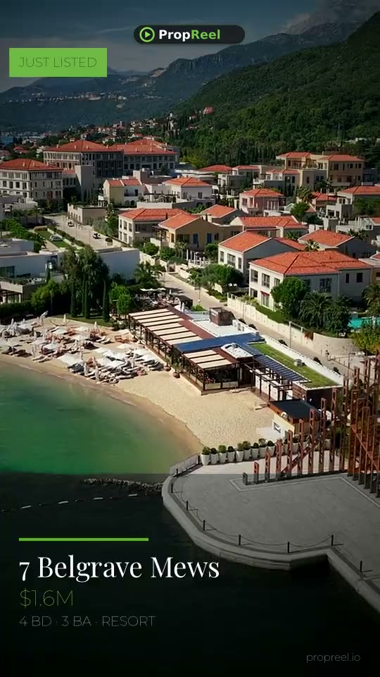 PropReel listing reel — waterfront property aerial view