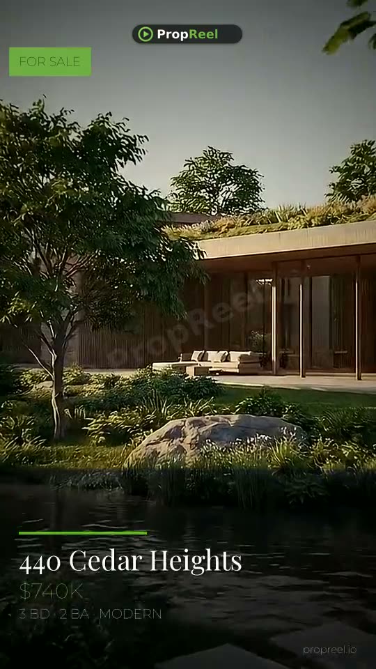 PropReel listing reel — landscaped backyard and pool